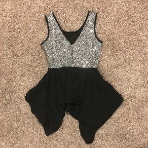 Black and sequined fitted top